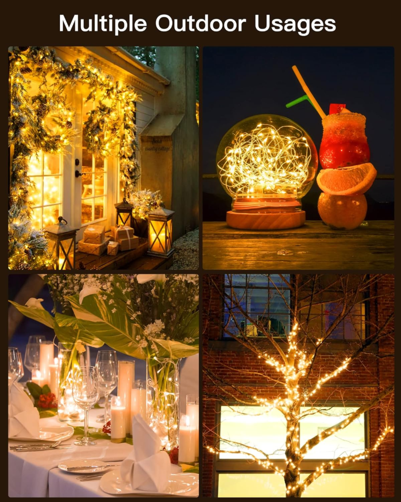 Best for Design & Aesthetics:  Brightown Outdoor Solar String Lights