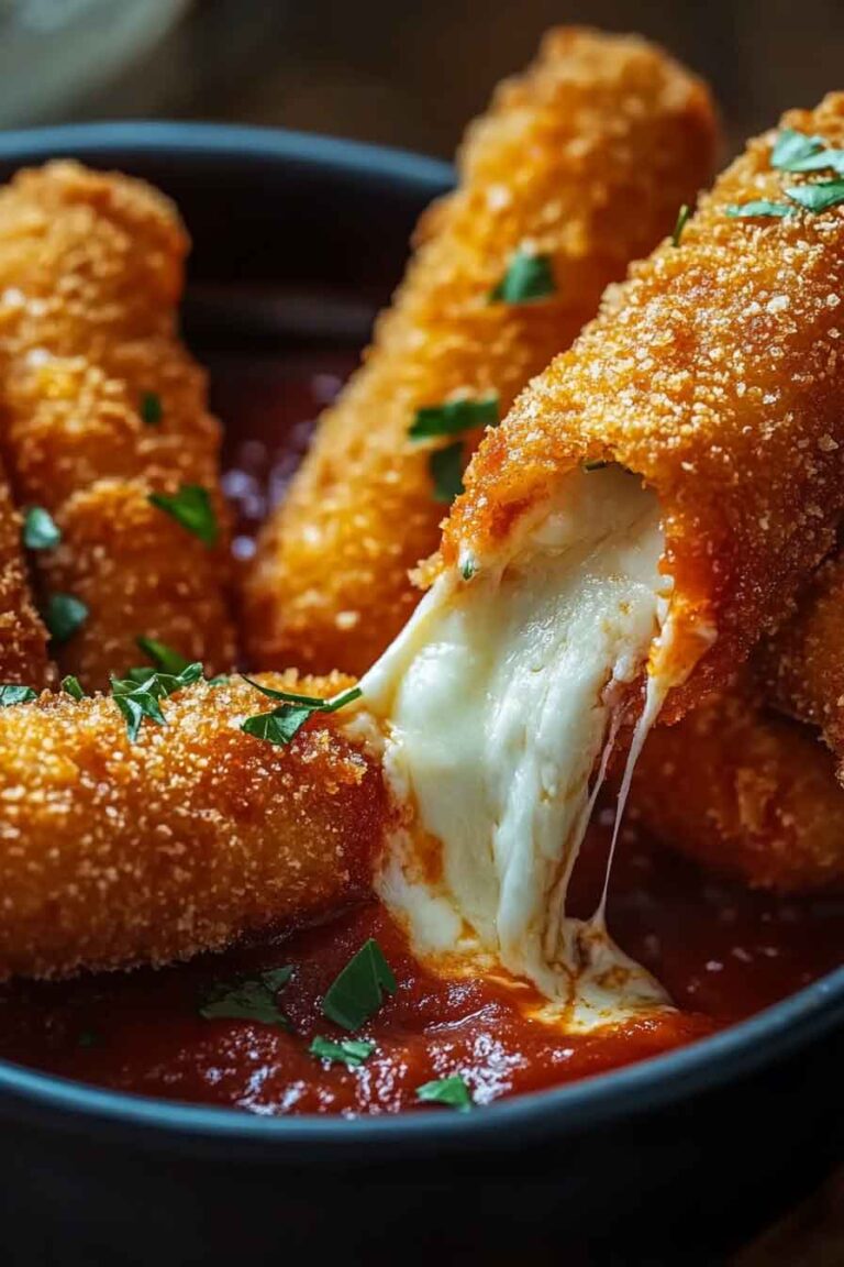Crispy Mozzarella Sticks with Marinara Sauce