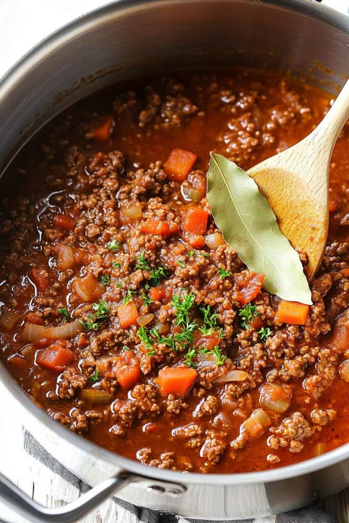 Ingredients for the Bolognese Sauce
