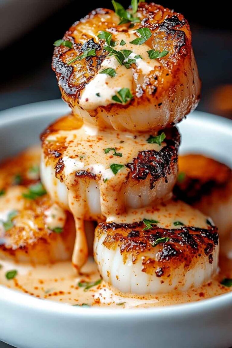 Seared Scallops with Spicy Cajun Cream Sauce