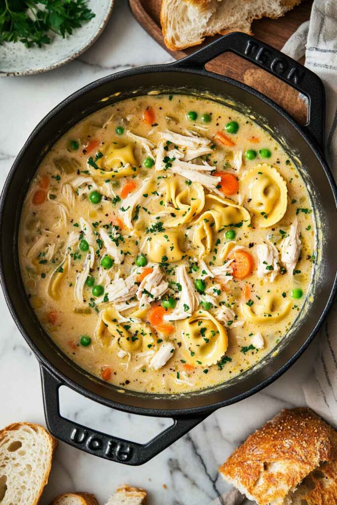 How to Make Creamy Chicken Tortellini Soup Step-by-Step